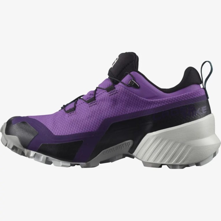 Tenis Senderismo Salomon Cross Hike GTX Mujer Morados Negros | MX LHFI518